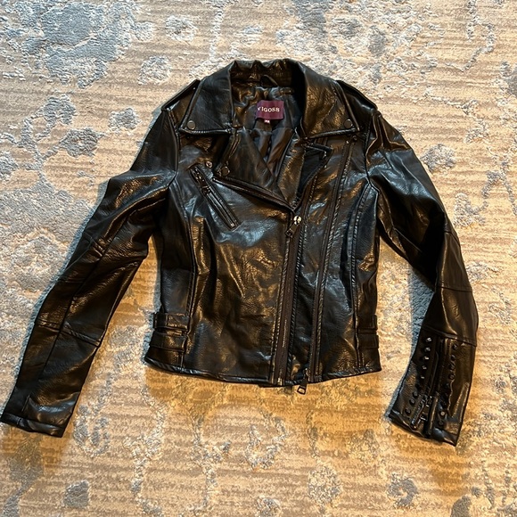 Vigoss Moto Faux Leather Jacket Buckles, and Studs Size XS - Picture 2 of 8